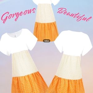 NWT!! Beautiful Women's Plus Size Casual Striped Polka-dot Flared Summer…